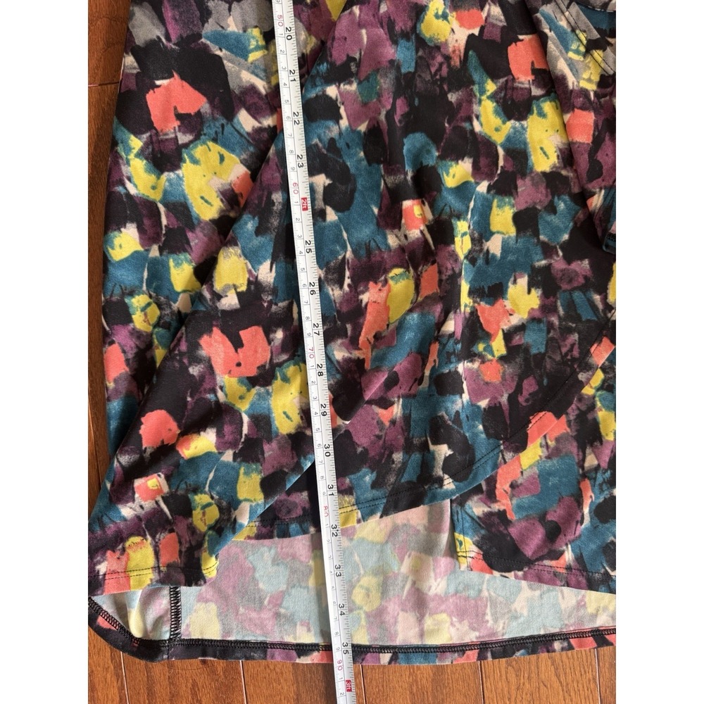 BCBGMAXAZRIA‎ Wrap Dress XS Abstract Print Faux Wrap Artsy Colorful - Picture 8 of 8